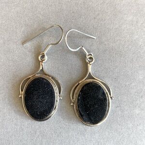 Black Druzy earrings